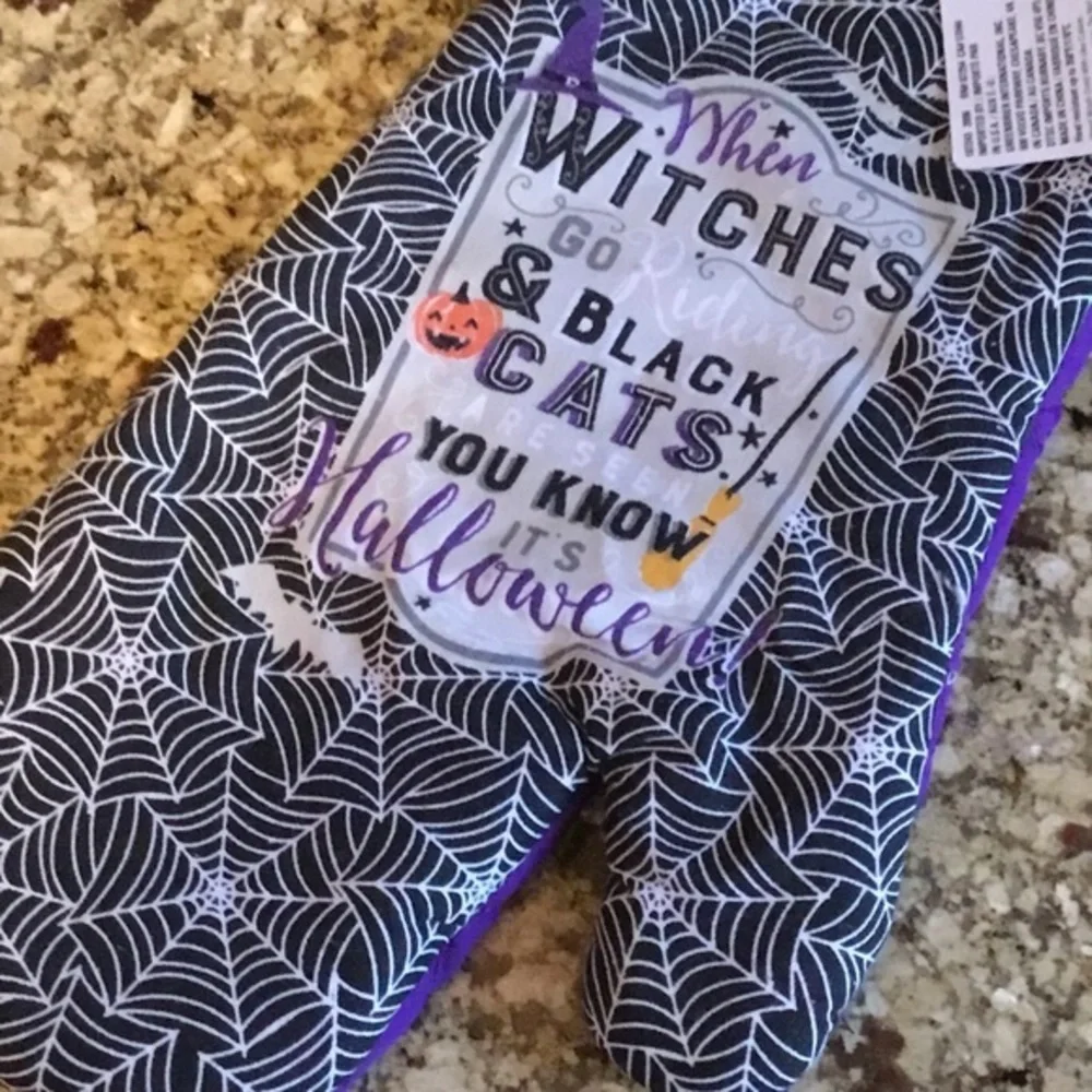 Halloween Holiday Witch Towel Pot Holder Set Bundle